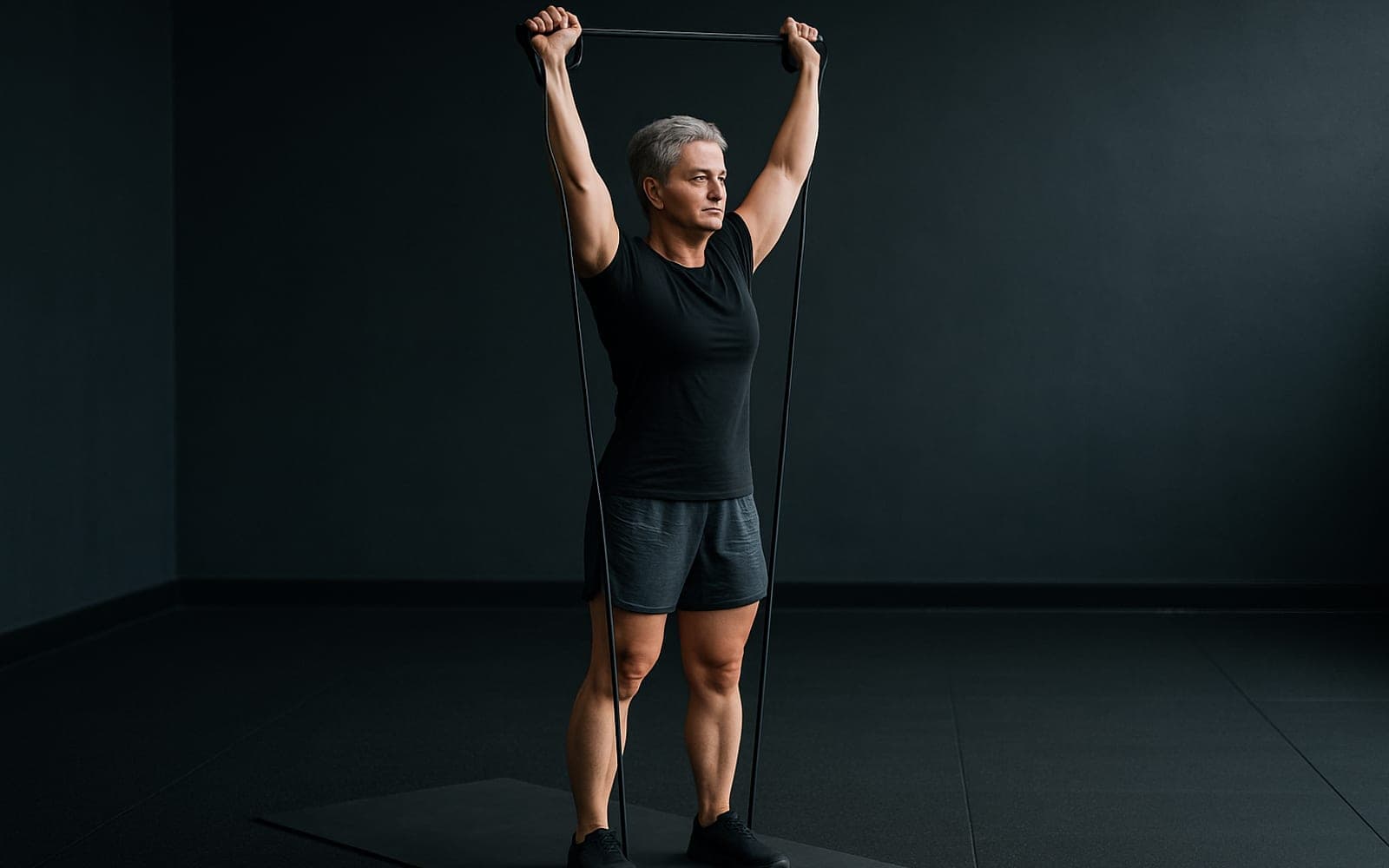 Band Overhead Press — working position