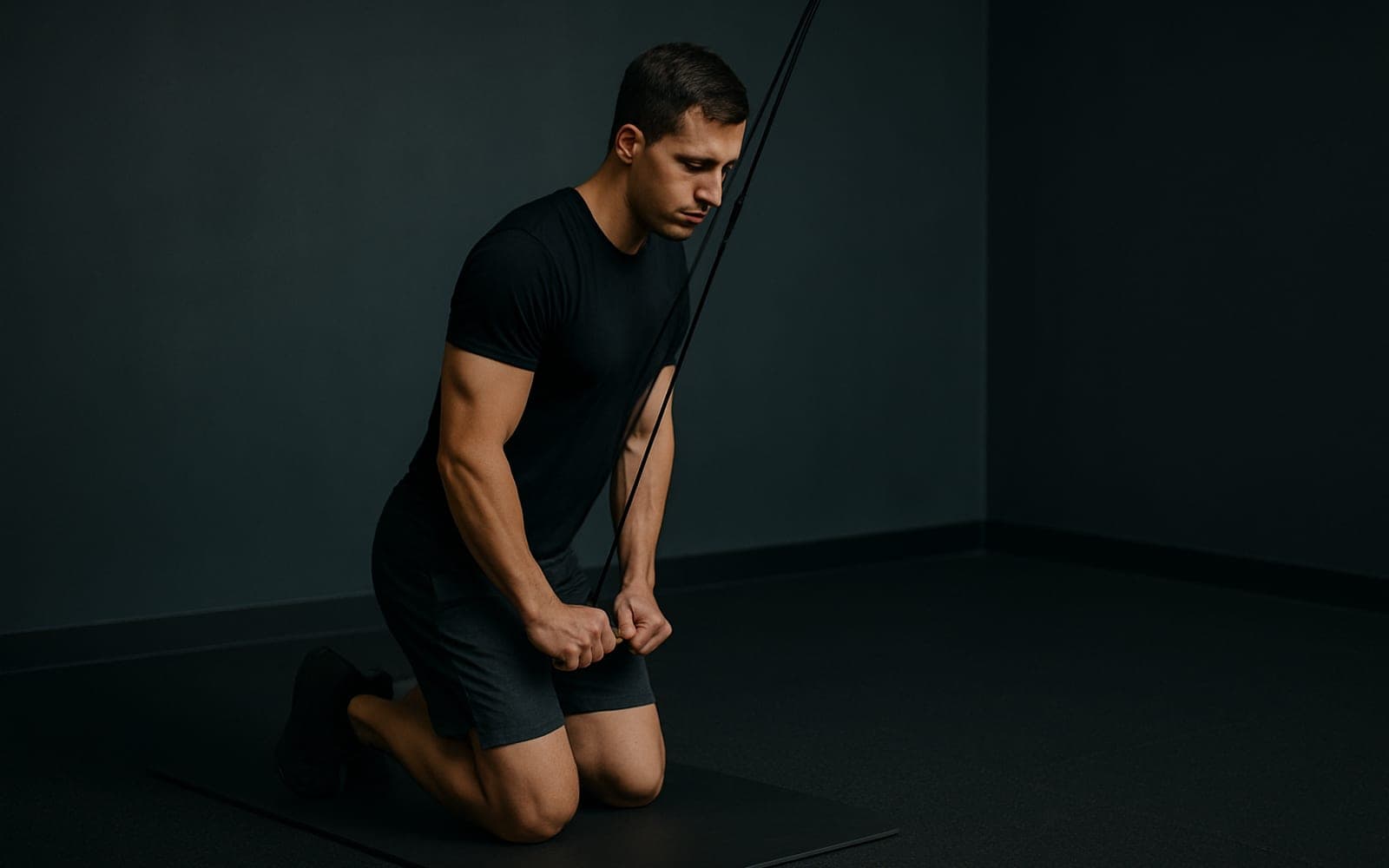 Band Triceps Pressdown — working position