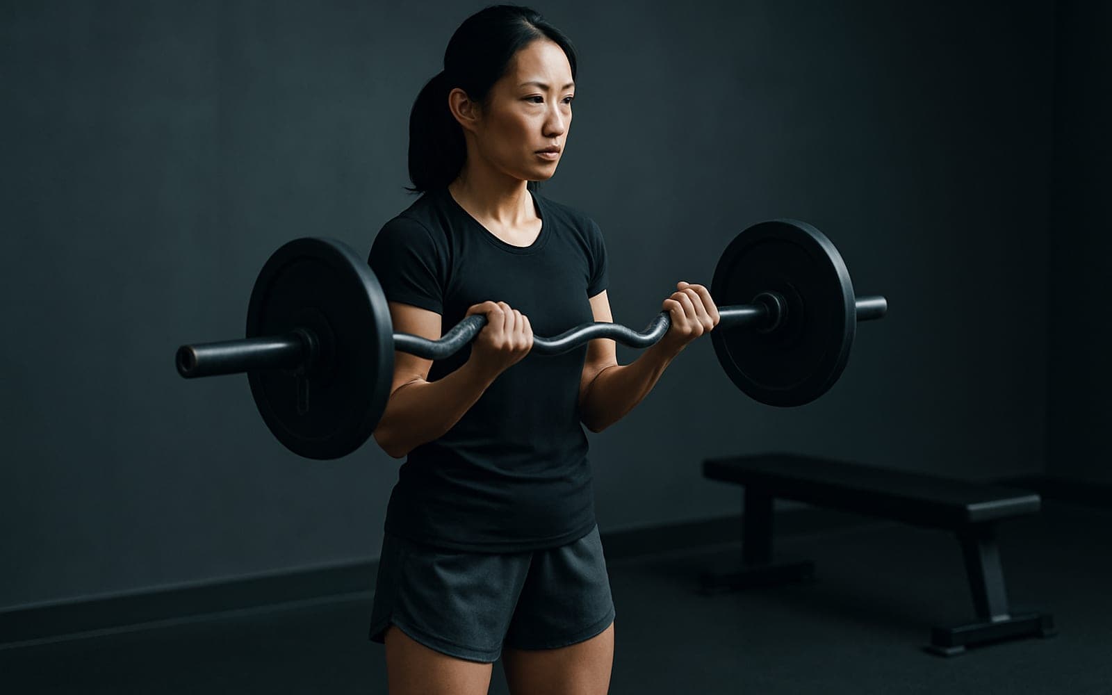 EZ-Bar Curl — working position